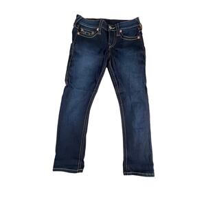 True Religion Jeans Womens 4 / 27 Blue Denim Skinny Dark Wash Low Rise RN 112790